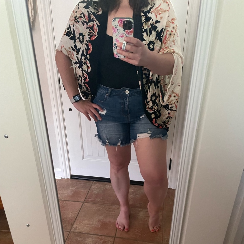 Roffe Accessories from Anthropologie Floral Cocoon Kimono -One size